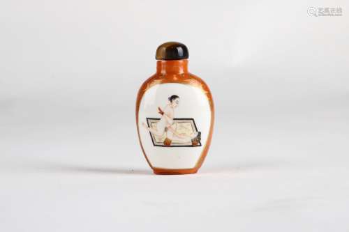 A Red Glazed Porcelain Snuff Bottle,Qing Dynasty