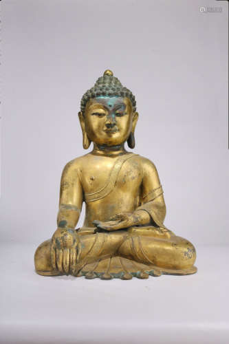 A Gilt Bronze Buddha Statue,Ming Dynasty