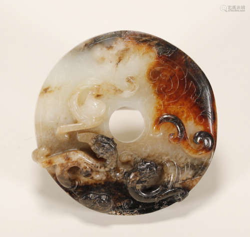 Warring State - Colored Dragon Pattern Jade 