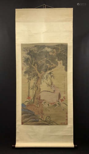 A CHINESE PAINTING,SHEN QUAN'DEER