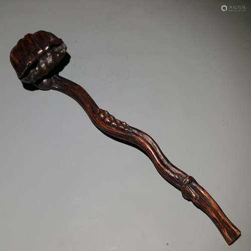 A QING DYNASTY AGARWOOD RUYI