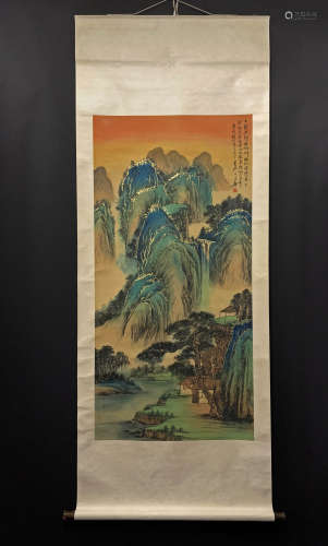 A CHINESE PAINTING, ZHANG DAQIAN MARKED