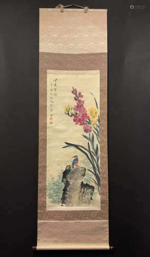 A CHINESE PAINTING, TANG YUN'S FLOWERS AND BIRDS