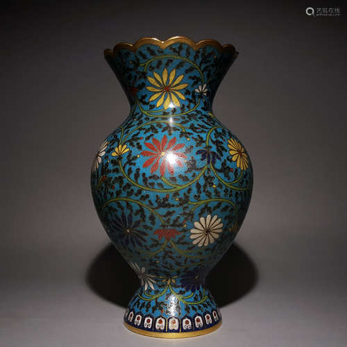 A MING DYNASTY CLOISONNE VASE