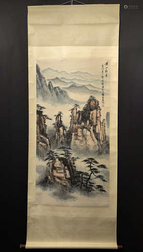 A CHINESE PAINTING, GUO CHUANZHANG'S HUANGSHAN PINE