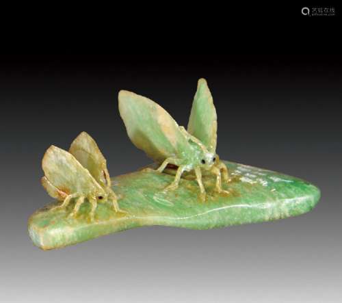 缅甸绿石蝴蝶雕刻
