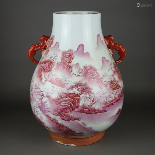 Vase - China, Tropfenform auf Standring, mit
