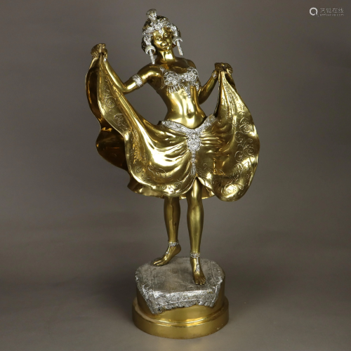 Orientalische Tänzerin - Bronze, teils versilbert,