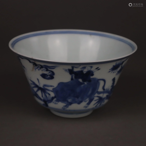 Blau-Weiß Schale - China, Porzellan mit