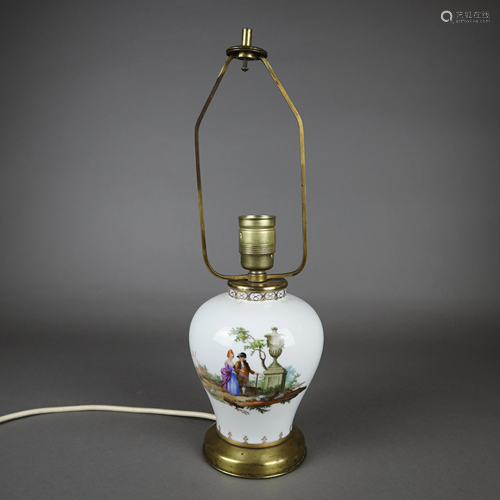 Tischlampe - Porzellanvase als Lampenfuß, …