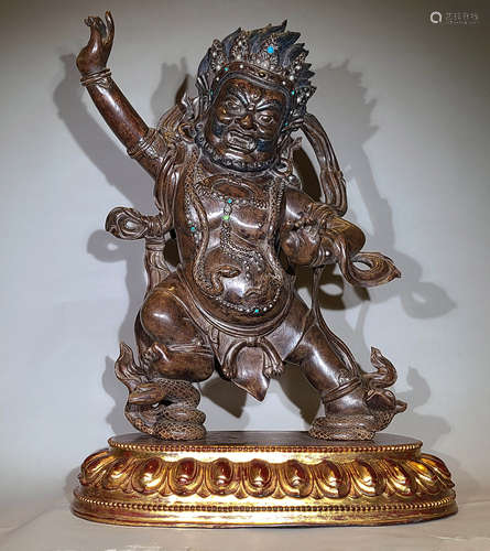 A QING DYNASTY AGARWOOD YAMANTAKA