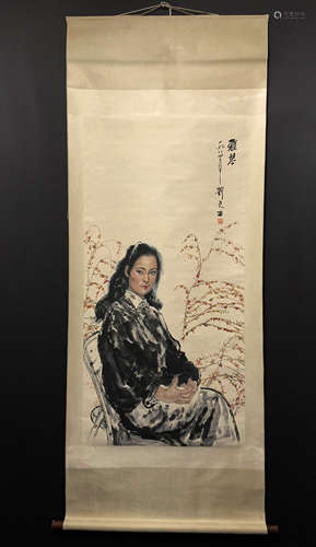 A CHINESE PAINTING,IIU WENXI MARKED