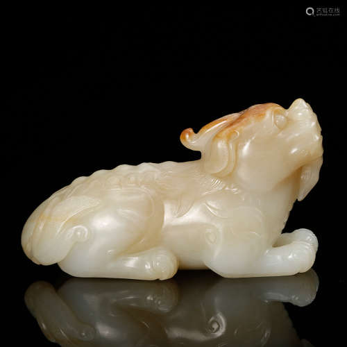 A Chinese White Jade Beast