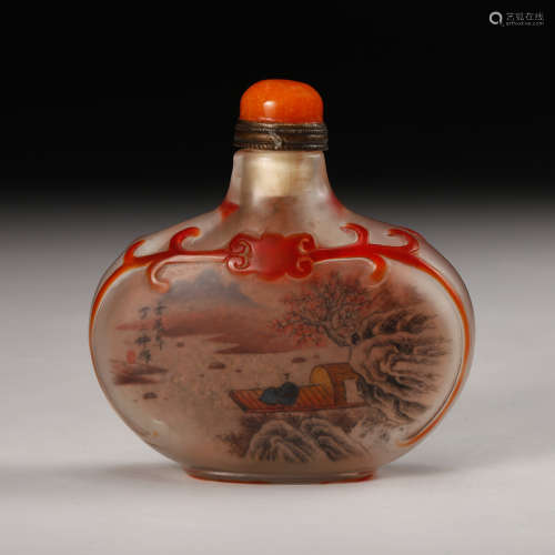 A Chinese Peking Glass Snuff Bottle