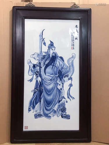 A Chinese Blue White Porcelain Plaque Wall Panel