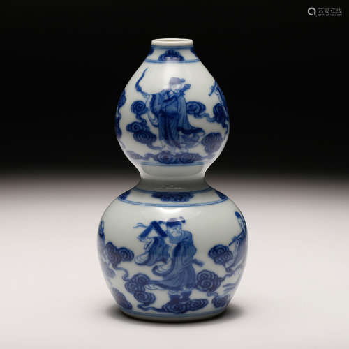 A Chinese Blue White Gourd Snuff Bottle