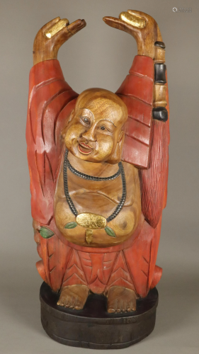 Großer Budai/Hotei mit Goldbarren in den Händen un…