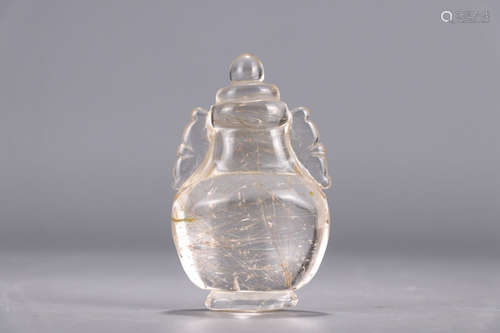 A Chinese Rock Crystal Cover Vase