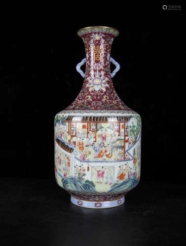 A Chinese Famille Rose Porcelain Vase