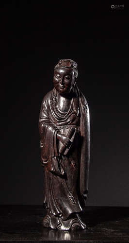 A Chinese Hardwood Carved Figurine