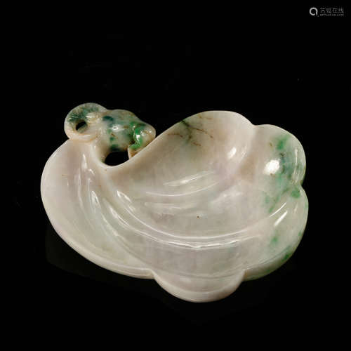 A Chinese Jadeite Carved Sheep’s Head Brush Washer