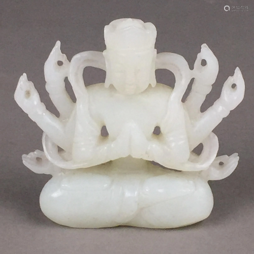 Jade-Avalokiteshvara - China, feine Schnitzarbeit aus