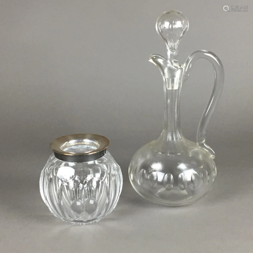Vase und Karaffe - Klarglas, geschliffen, 1x