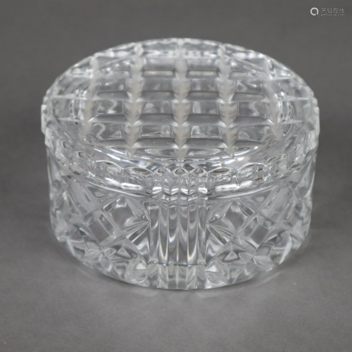 Deckeldose - Berlin um 1900, Kristallglas, runde Form,