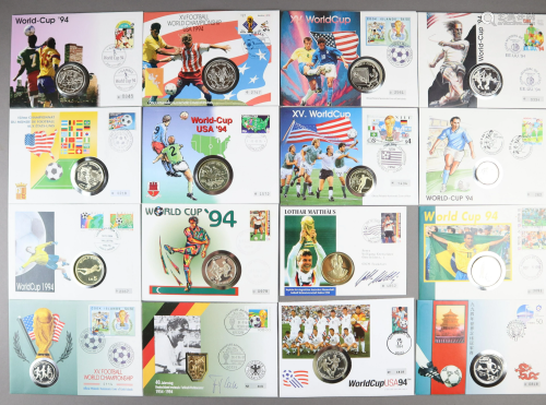 Fußball WM 1994 - Sammlung von 19 Numisbriefe…