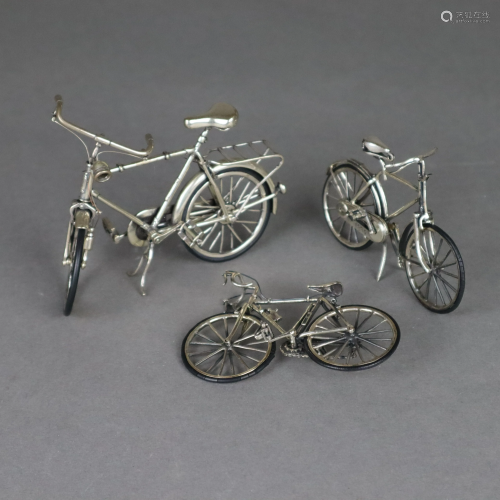Drei Miniatur-Fahrräder - Italien, Arrezo, gestempelt