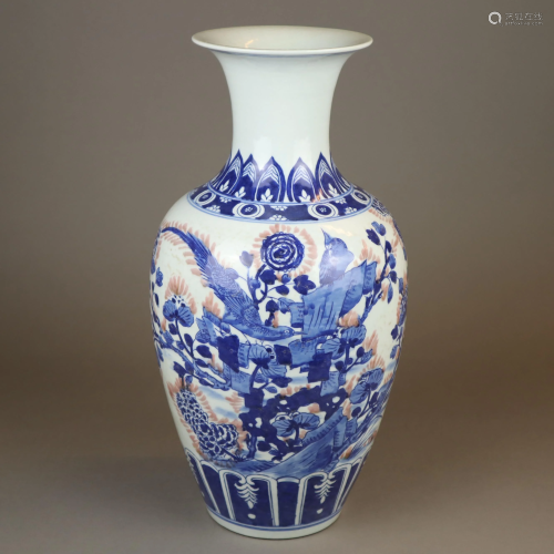 Baluster vase - China, painted in underglaze and