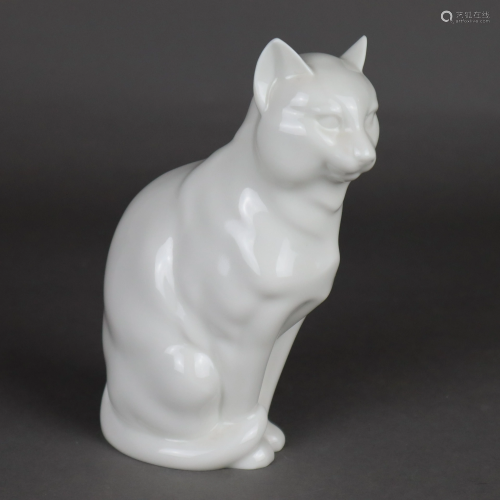 Tierplastik - Sitzende Katze, Hutschenreuther, Entwurf