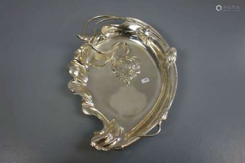 GROSSE JUGENDSTIL-SCHALE / BLATTSCHALE / VISITENKARTENSCHALE / art nouveau bowl, um 1900,