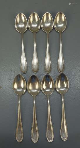 8 KAFFEE - ODER TEE - LÖFFEL / silver spoons, 800er Silber (141 g), gepunzt mit Feingehaltsangabe,