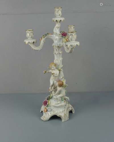 KANDELABER / TISCHLEUCHTER / candelabra / candle stand, Porzellan, Manufaktur Plaue / Thüringen,