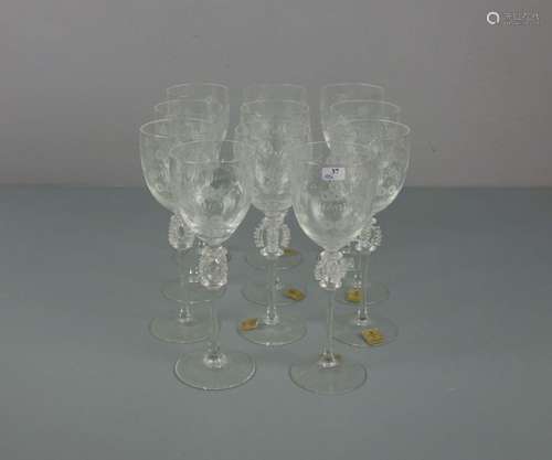 11 GLÄSER / WEINGLÄSER / 11 wine glasses, Manufaktur Theresienthal, Zwiesel, auf dem Stand gemarkt