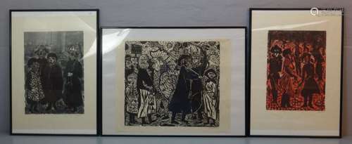 GRIMM, WILLEM (Eberstadt 1904-1986 Hamburg), drei Holzschnitte / woodcuts: 