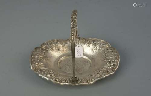 SILBERNE SCHALE / KORBSCHALE / silver bowl, 800er Silber (112 g), gepunzt mit Feingehaltsangabe