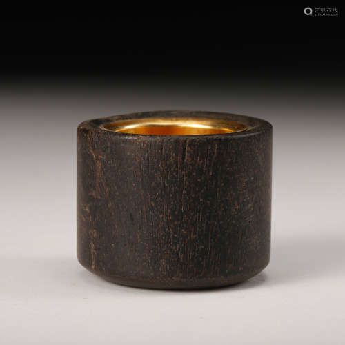A Chinese Chenxiang Wood Thumb Ring