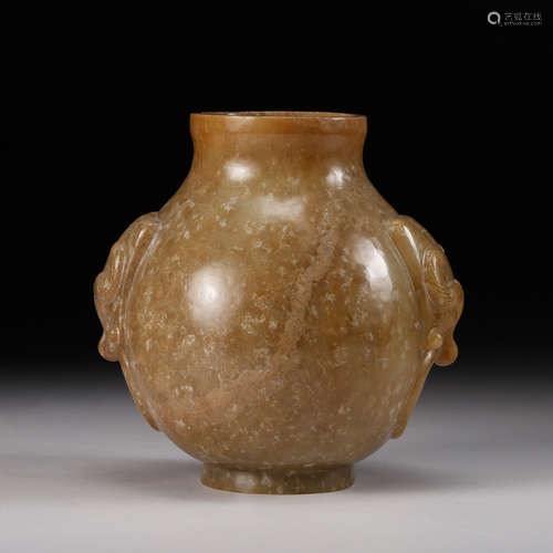 A Chinese Archaistic Jade Carved Jar