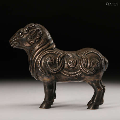 A Chinese Silver Sheep