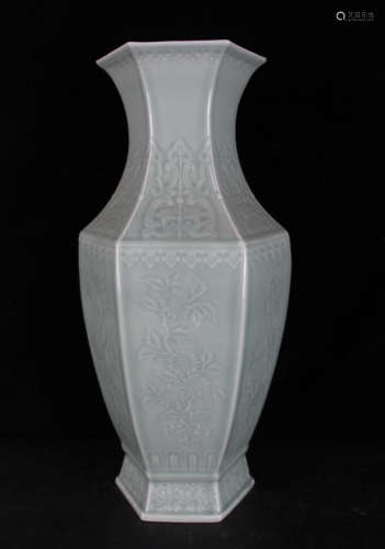A Chinese Pale Celadon Glazed Porcelain Vase