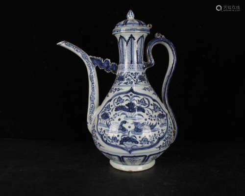 A Chinese Blue White Porcelain Wine Ewer