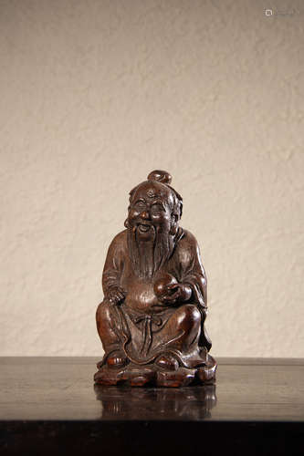 A Chinese Bamboo Carved Laoshou