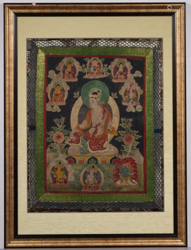 A GUANYIN BUDDHA PATTERN THANGKA