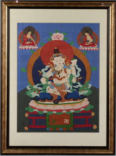 A BUDDHA PATTERN KESI EMBROIDERY