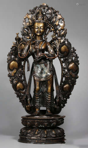 A GILT BRONZE TARA BUDDHA STATUE