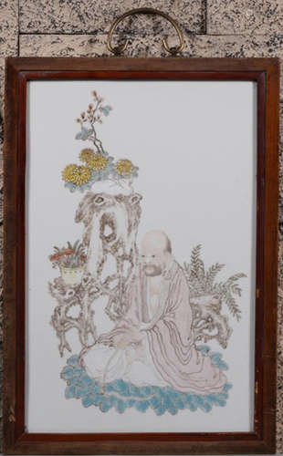 A BODHIDHARMA PATTERN PORCELAIN BOARD