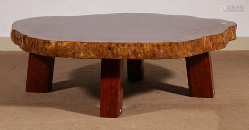 A RED WOOD TABLE