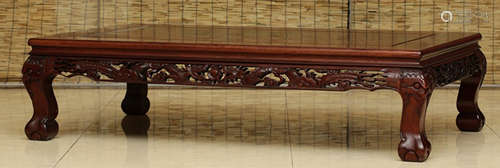 A SUANZHI WOOD TABLE CARVED WITH DRAGON